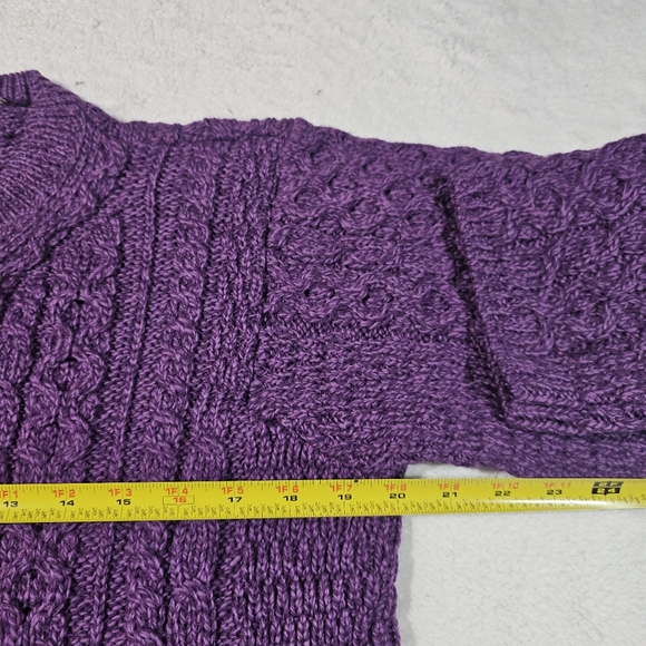 Kilronan Knitwear Purple Merino Wool Cardigan Sweater Size M - Picture 8 of 9